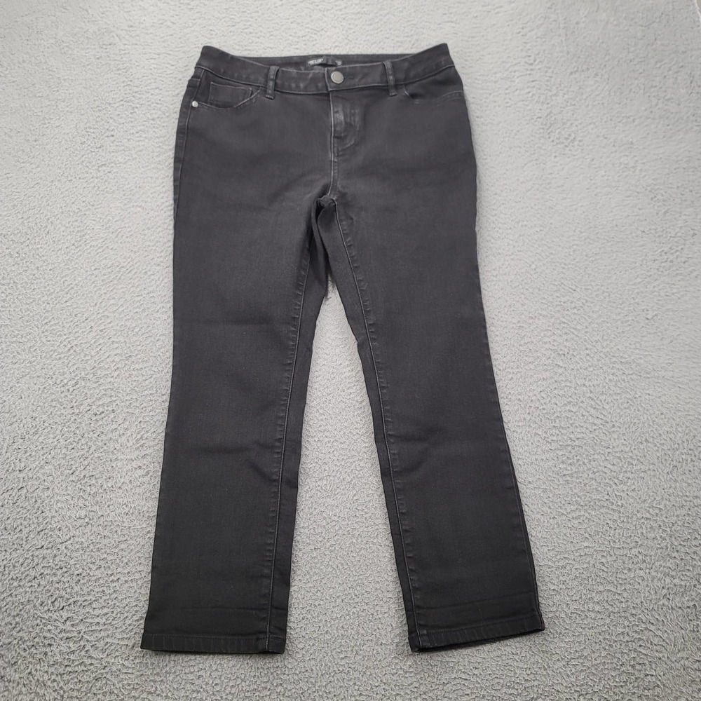 Simply Vera Vera Wang Jeans Womens 10P Black Capri Casual‎ Straight Mid Rise